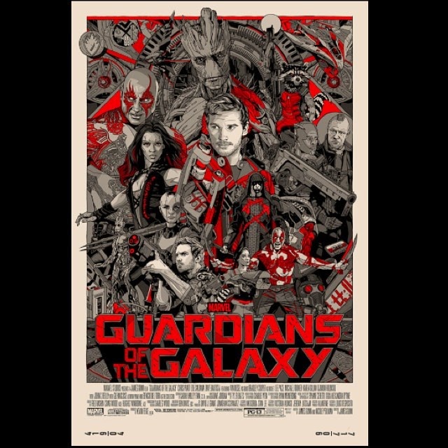 「ガーディアンズ・オブ・ザ・ギャラクシー」バリアント Guardians of the Galaxy Variant  Poster by Tyler Stout  24" x 36"  Edition of 350 $110