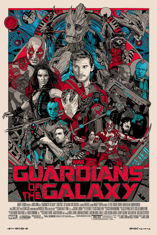 「ガーディアンズ・オブ・ザ・ギャラクシー」レギュラー Guardians of the Galaxy (Regular) Poster by Tyler Stout 24″ x 36″ Edition of 750 $60